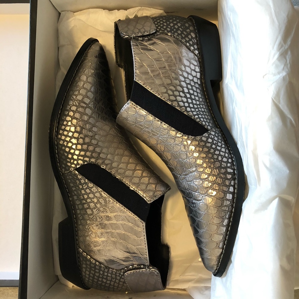 L.A.M.B. Memento gunmetal booties